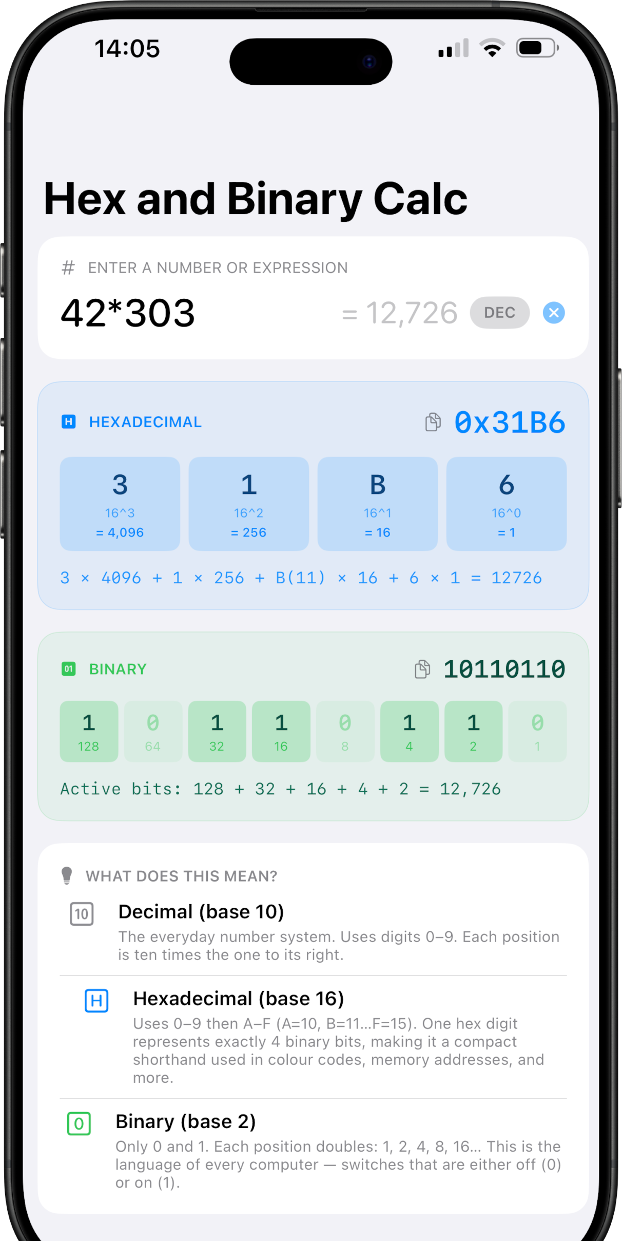 Image of the app on iPhone